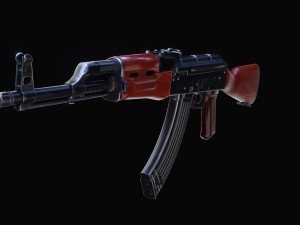 high fidelity low poly ak 47 akm variant 3D Model