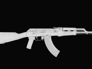high fidelity low poly ak 47 akm variant 3D Model
