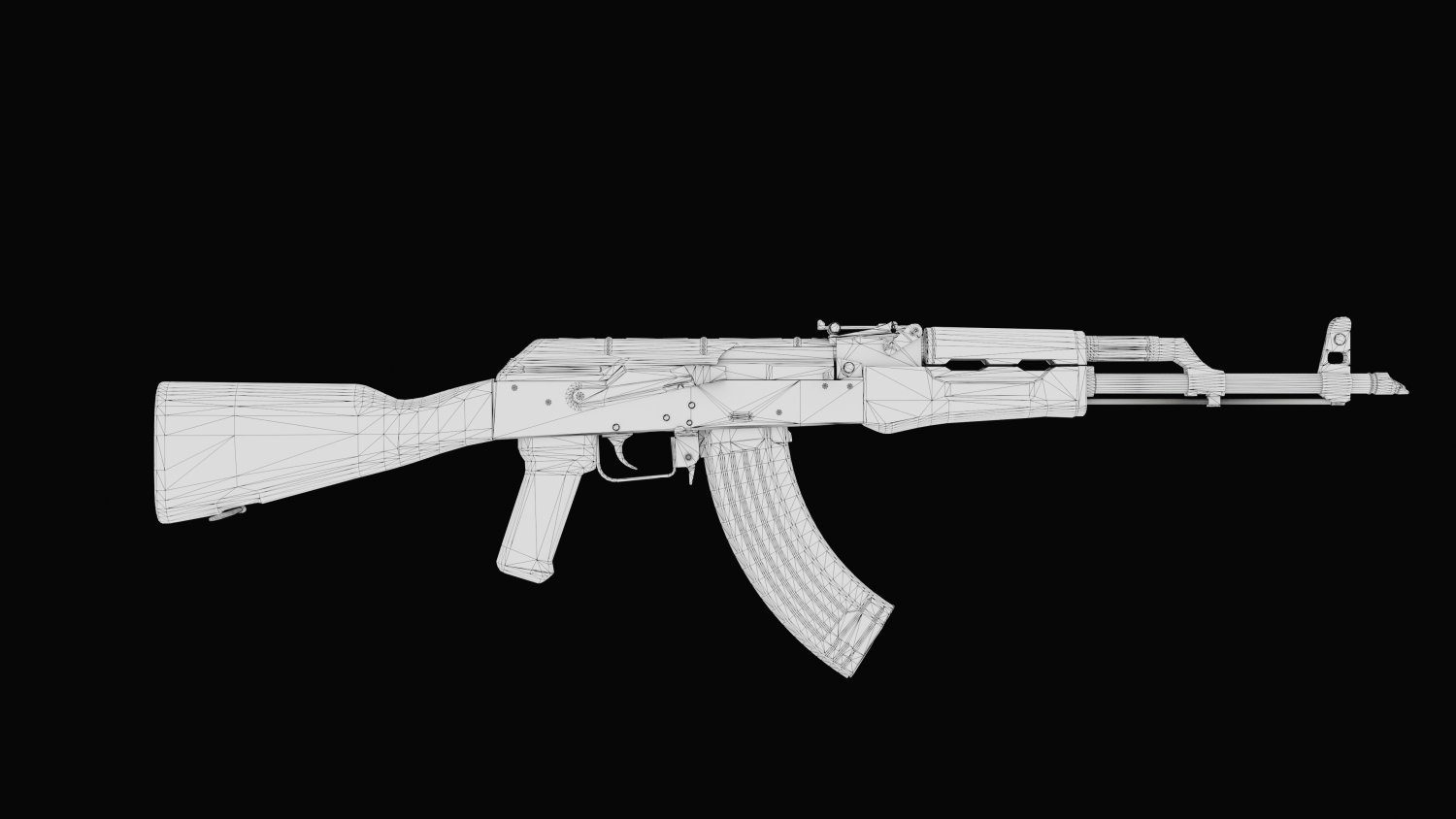 Ак 47 черно белый рисунок