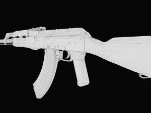 high fidelity low poly ak 47 akm variant 3D Model