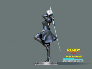 2b - Patung Nier Automata Fanart cetak 3D model cetak 3D Model Cetak 3D