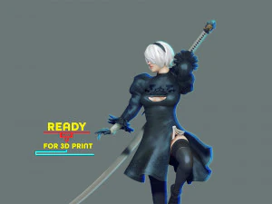 2b - Nier Automata Fanart Statue 3D print 3D print model 3D Print Model