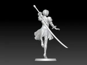2b - Nier Automata Fanart Statue 3D print 3D print model 3D Print Model