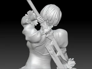 2b - Nier Automata Fanart Statue 3D print 3D print model 3D Print Model