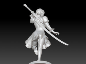 2b - Nier Automata Fanart Statue 3D print 3D print model Modello di stampa 3D