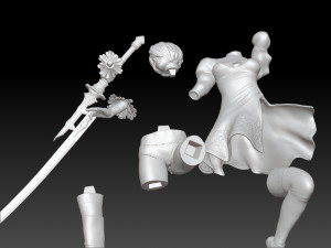2b - Nier Automata Fanart Statue 3D print 3D print model Modello di stampa 3D