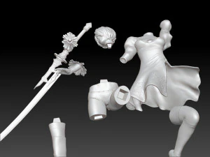 2b - Nier Automata Fanart Statue 3D print 3D print model 3D Print Model