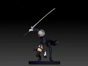 YoRHa 2B 3D Printing Figurine 3D Print Model