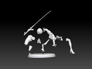 YoRHa 2B 3D Printing Figurine Modello di stampa 3D