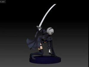 YoRHa 2B 3D Printing Figurine 3D Print Model