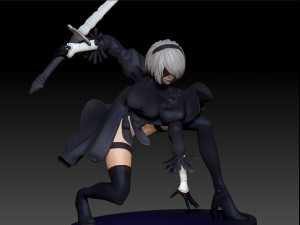 YoRHa 2B 3D Printing Figurine Modello di stampa 3D