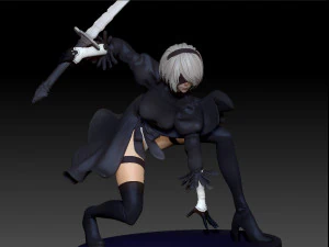 YoRHa 2B 3D Printing Figurine 3D Print Model