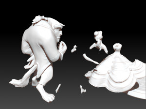 The Beauty and The Beast stl printing 3D 프린트 모델