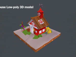 Celeiro Low Poly Modelo 3D