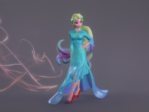 Elsa - Frozen Fan art 3D print model 3D Print Model