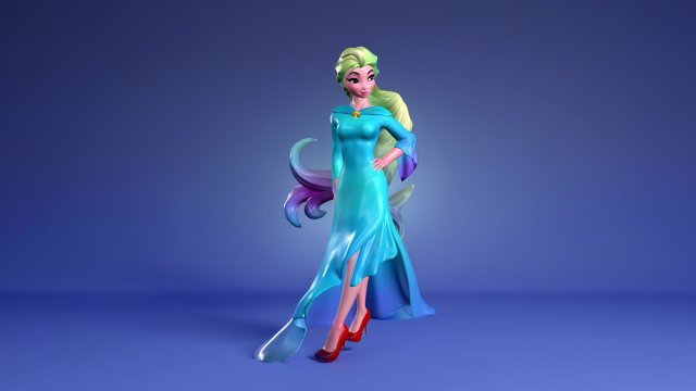 Elsa - Frozen Fan art 3D print model 3D Print Model in Sculpture 3DExport