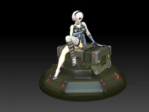 2b - Impresión 3D de la estatua Fanart de Nier Automata Modelo de impresión 3D