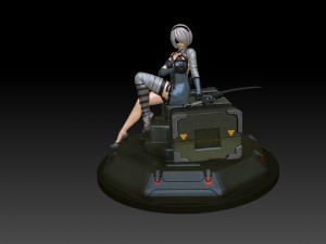 2b - Nier Automata Fanart Statue 3D print Modèles 3D en vedette