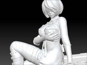 2b - Nier Automata Fanart Statue 3D print Modèles 3D en vedette