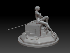 2b - Nier Automata Fanart Statue 3D print Modèles 3D en vedette