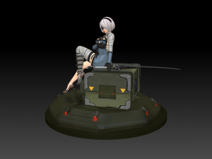 2b - Nier Automata Fanart Statue 3D print Modèles 3D en vedette