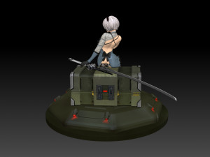 2b - Nier Automata Fanart Statue 3D print Modèles 3D en vedette
