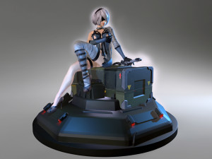 2b - Nier Automata Fanart Statue 3D print Modèles 3D en vedette