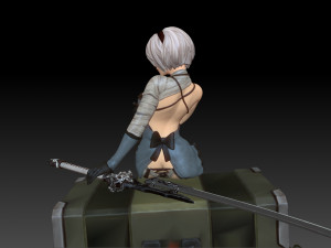 2b - Nier Automata Fanart Statue 3D print Modèles 3D en vedette