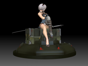2b - Nier Automata Fanart Statue 3D print Modèles 3D en vedette