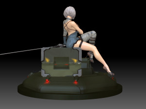 2b - Nier Automata Fanart Statue 3D print Modèles 3D en vedette