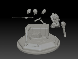 2b - Nier Automata Fanart Statue 3D print Modèles 3D en vedette