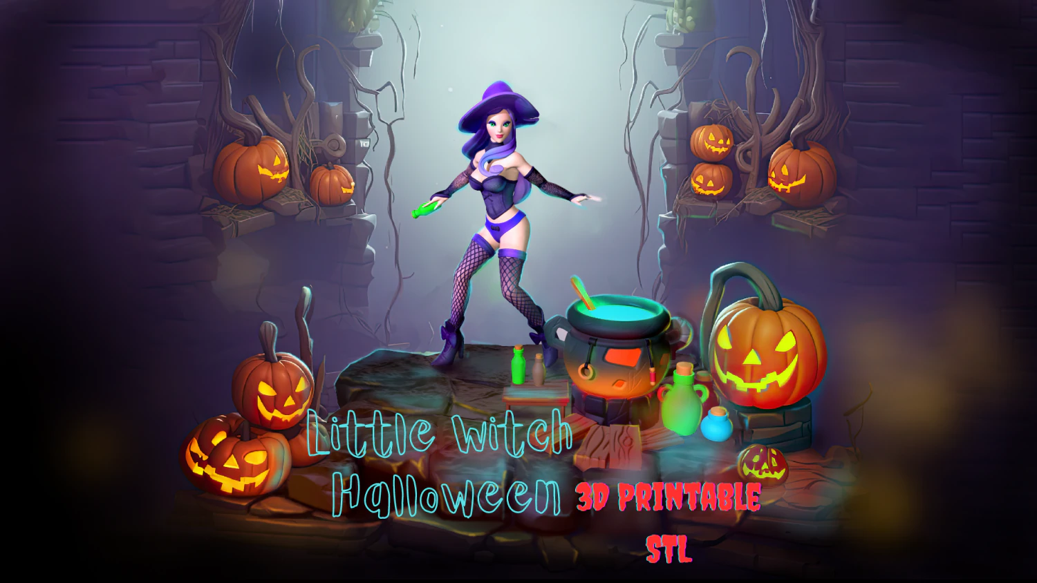 WITCH 3D PRINTABLE STL 3D Print Model .c4d .max .obj .3ds .fbx .stl .blend 
