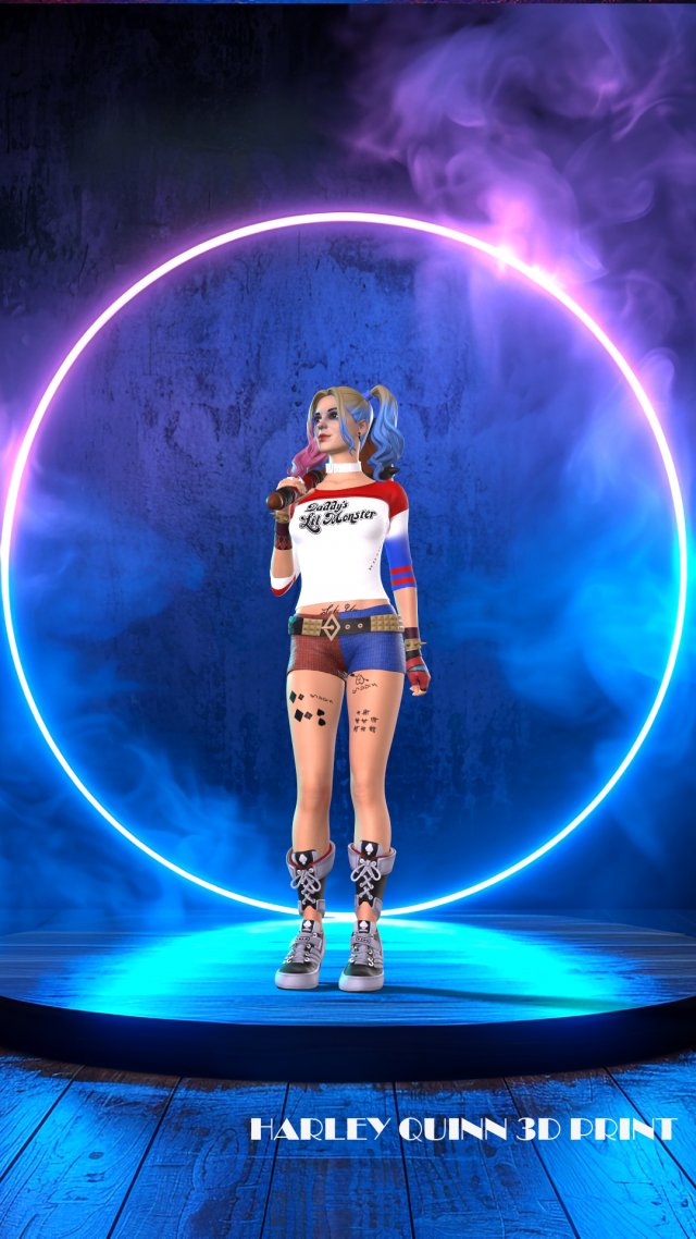 HARLEY QUINN 3D PRINT Modello di stampa 3D .c4d .max .obj .3ds .fbx .stl .blend 