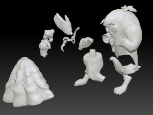 THE BEAUTY AND THE BEAST STL 3D MODEL PRINTING 3D Print Model