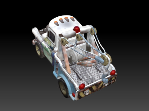 Tow Mater CARS STL 3D print model Modello di stampa 3D