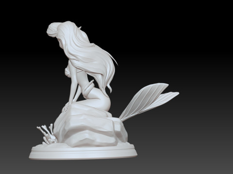 MODEl OF LITTLE MERMAID STATUE PRINCESS 3D PRINT Model Cetak 3D