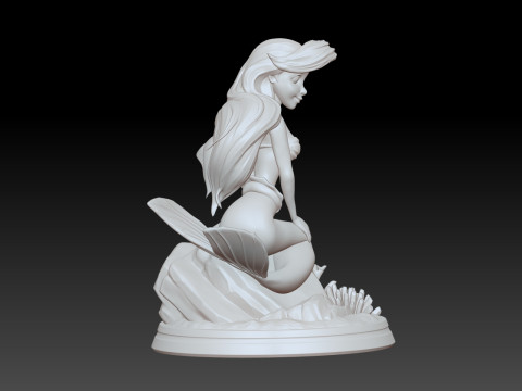 MODEl OF LITTLE MERMAID STATUE PRINCESS 3D PRINT Model Cetak 3D