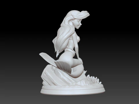 MODEl OF LITTLE MERMAID STATUE PRINCESS 3D PRINT 3D Print Model