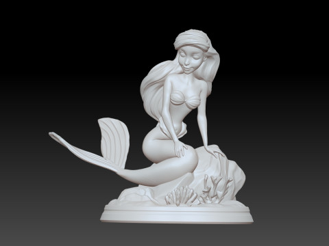 MODEl OF LITTLE MERMAID STATUE PRINCESS 3D PRINT Model Cetak 3D