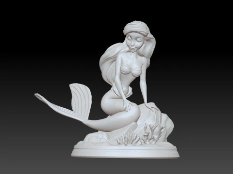 MODEl OF LITTLE MERMAID STATUE PRINCESS 3D PRINT 3D Print Model