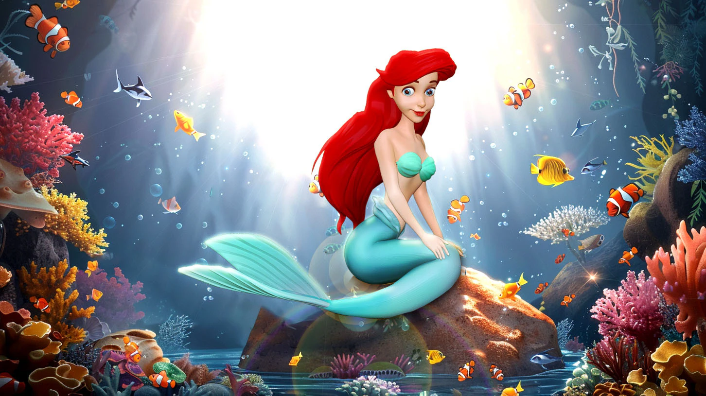 MODEl OF LITTLE MERMAID STATUE PRINCESS 3D PRINT 3D Print Model .c4d .max .obj .3ds .fbx .stl .blend 