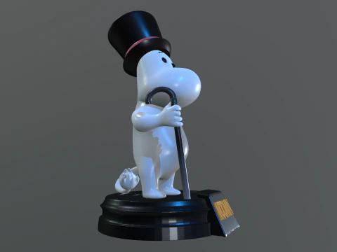 Est&aacute;tua de Moominpappa Moomin modelo de impress&atilde;o 3D Modelo de Impressão 3D