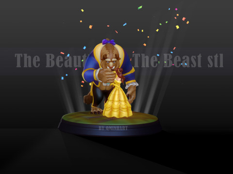 Beauty and the Beast 3D print model 3D Принт Модель