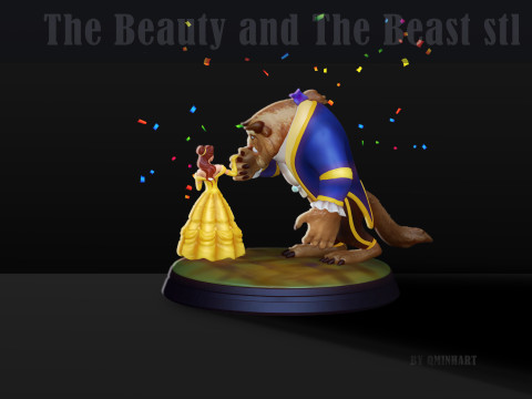 Beauty and the Beast 3D print model Model Cetak 3D