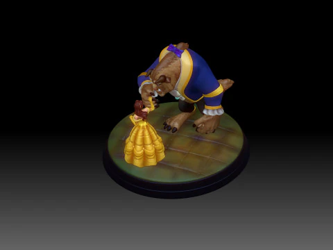Beauty and the Beast 3D print model 3D Print Model