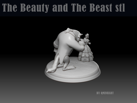 Beauty and the Beast 3D print model Model Cetak 3D