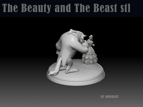 Beauty and the Beast 3D print model 3D Print Model