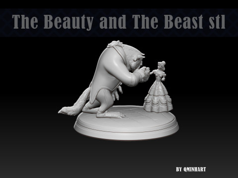Beauty and the Beast 3D print model Model Cetak 3D