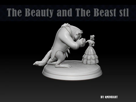 Beauty and the Beast 3D print model 3D Print Model