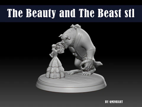 Beauty and the Beast 3D print model 3D Print Model